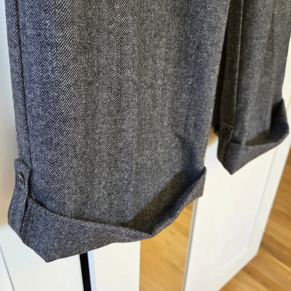 Petite Studio Silas Herringbone Wool Trousers, Charcoal, Medium - Picture 3 of 16
